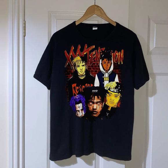 XXXTentacion Memorial Arms Crossed In Memory of Jahseh Men's T Shirt Size M